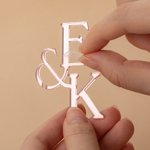 Personalized Initials Drink Topper Acrylic Mirror Tags Anniversary Wedding Party Favor Gift for Couple