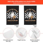 Personalisierte Süßes oder Saures Halloween Gartenfahne mit Geist Kürbis Skelett lustiges Design für Hof Garten im Freien Dekoration