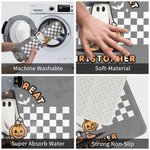 Personalizzato Happy Halloween Creep It Real Doormat Ghost Spooky Skeleton Pumpkin Doormat Decorazione per la casa Regalo di Halloween per amici e fam