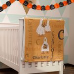 Gepersonaliseerde Halloween Ghost Goose Pumpkin Zachte Deken met Naam Halloween Cadeau voor Kinderen