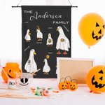 Personalisierte Gans Geist Flagge Familienmitglieder Halloween Gartenfahne mit Namen Halloween Geschenk für Familie