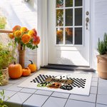 Personalized Funny Halloween Ghost Pumpkin Doormat with Name Halloween Spooky Season Gift for Friends Family Home Decoration