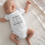 Personalized Protected By Pet Cotton Baby Onesie Birthday Gift Christmas Gift for Baby or New Mother