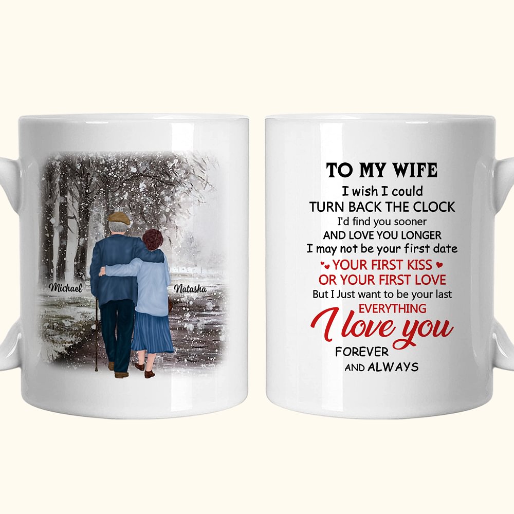 Mug personnalisé en céramique avec anse de type C Cadeau d'anniversaire Cadeau d'anniversaire pour couple