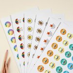 Personalized Cute Rainbow Super Star Smiley Face Teacher Reward Stickers with Name Waterproof Teaching Materials Gift for Teacher