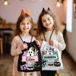 Personalizado divertido Halloween calabaza fantasma bolsa de cordón espeluznante tratar bolsa mochila bolsa de regalo de Halloween para niños niños am
