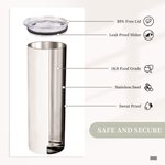 Personalised Sisters Will Always Be Connected by Heart Food Grade Stainless Steel Straight Skinny Tumbler with Straw Gift for Sister