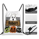 Personalizado divertido Halloween calabaza fantasma bolsa de cordón espeluznante tratar bolsa mochila bolsa de regalo de Halloween para niños niños am