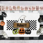 Personalized Funny Halloween Ghost Pumpkin Doormat with Name Halloween Spooky Season Gift for Friends Family Home Decoration