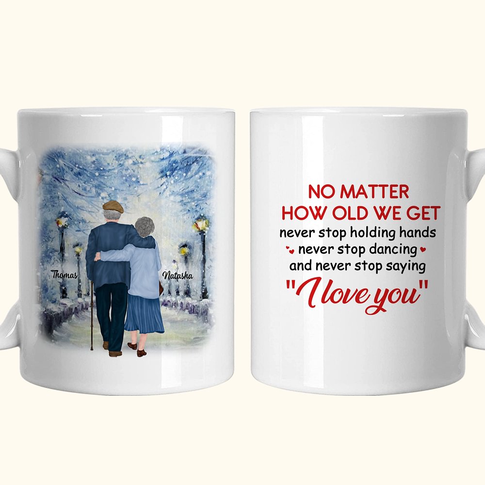 Mug personnalisé I Love You en céramique avec anse de type C Cadeau d'anniversaire Cadeau de Noël pour couple