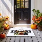 Personalized Funny Halloween Ghost Pumpkin Doormat with Name Halloween Spooky Season Gift for Friends Family Home Decoration