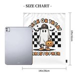Personalisierte Kürbis Trick oder Treat Candy Drawstring Bag Halloween Geist Skelett Rucksack mit Schachbrettmuster Halloween Geburtstag Party Geschen
