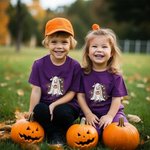 Personalizada Halloween Vaca Fantasma Niño Camiseta Calabaza y Fantasma Divertida Camiseta Corta Fiesta de Halloween Camisa Animal Fiesta de Cumpleaño