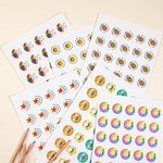 Personalized Cute Rainbow Super Star Smiley Face Teacher Reward Stickers with Name Waterproof Teaching Materials Gift for Teacher
