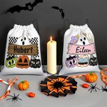 Personalizado divertido Halloween calabaza fantasma bolsa de cordón espeluznante tratar bolsa mochila bolsa de regalo de Halloween para niños niños am