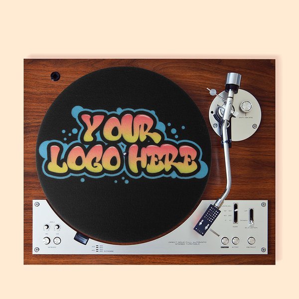 Personalizzato stampato a colori con il vostro logo Disco in vinile DJ Tappetino per giradischi Regalo per gli amanti del vinile musicista