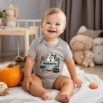 Personalised Halloween Ghost Short Sleeve Baby Onesie Soft Fall Spooky Outfit  Halloween Gift for Newborn to Infant