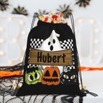 Personalizado divertido Halloween calabaza fantasma bolsa de cordón espeluznante tratar bolsa mochila bolsa de regalo de Halloween para niños niños am
