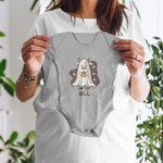 Bebé Personalizado Vaca Fantasma con Calabaza Body Halloween Baby Shower Regalo para Bebé
