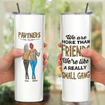 Personalised We Are More Than Friends Food Grade Stainless Steel Straight Skinny Tumbler with Straw Funny Gift For Sisters