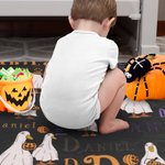 Gepersonaliseerde Halloween Ghost Goose Pumpkin Zachte Deken met Naam Halloween Cadeau voor Kinderen