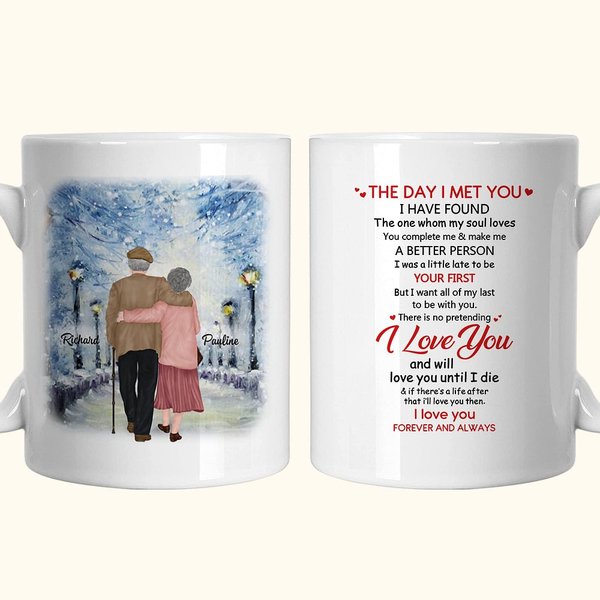 Gepersonaliseerde I Want All Of My Last To Be With You Keramische C-type handvat Mok Verjaardagscadeau Verjaardag Kerstcadeau voor paar