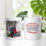 Gepersonaliseerde Never Stop Holding Hands Keramische C-type handvat Mok Verjaardagscadeau Verjaardag Kerstcadeau voor paar