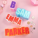 Tirelire Personnalisée en 3D avec Lettres Cadeau de Noël et d'Anniversaire pour Enfant