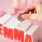 Tirelire Personnalisée en 3D avec Lettres Cadeau de Noël et d'Anniversaire pour Enfant