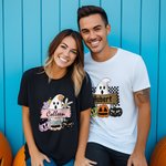 Personalizado Divertido Halloween Fantasma Calabaza Camiseta con Nombre Halloween Spooky Temporada Regalo para la Familia Amigos