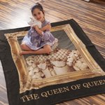 Coperta personalizzata con ritratto di re regina reale dell'animale domestico Arte rinascimentale Regalo per la decorazione della casa per gli amanti 