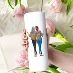 Personalized My Sister Has An Awesome Sister Food Grade Stainless Steel Straight Skinny Tumbler with Straw Gift for Sisters