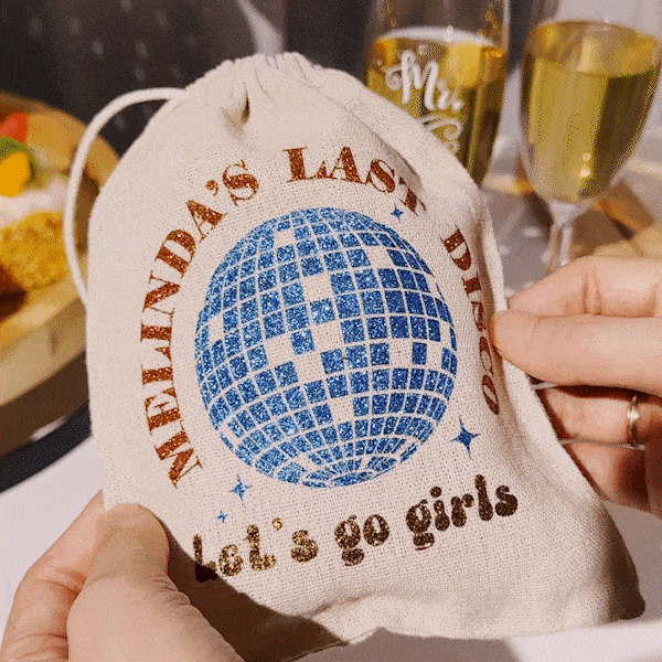 Personalisierte Glitter Disco Ball Favors Tote Bag Last Disco Party Bachelor Party Brautjungfer Geschenk