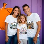 Personalizado Divertido Halloween Fantasma Calabaza Camiseta con Nombre Halloween Spooky Temporada Regalo para la Familia Amigos