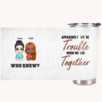 Personalised We Are Trouble 20oz Stainless Steel Tumbler for Hot and Cold Drinks Christmas Gift Birthday Gift for Friend