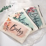 Pochette de Maquillage Personnalisée avec Nom Sac en Toile Cadeau Cérémonie de Mariage pour Femme Demoiselle d'Honneur