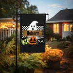 Personalisierte Hippie Geist Kürbis Halloween Garten Fahne Geschenke für Familie im Freien Halloween Hof Dekor Garten Kunst