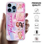 Personalized Colorful Retro Dolly Font Style Phone Case with Photos for iPhone Gift for Besties Friend or Family