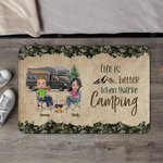 Personalised Life is Better When You're Camping Door Mat Gift for Camping Couples