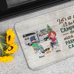 Personalised Let's Sit by the Campfire and Watch People Park Their Campers Door Mat Birthday Housewarming Gift for Couple