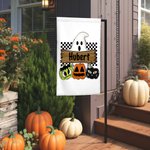 Personalisierte Hippie Geist Kürbis Halloween Garten Fahne Geschenke für Familie im Freien Halloween Hof Dekor Garten Kunst
