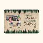 Tapis de porte personnalisé La vie est plus belle quand on fait du camping Cadeau pour couple