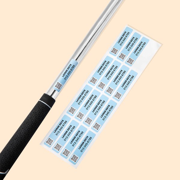 Set de 16 Autocollants Personnalisés avec Nom Numéro de Téléphone Icône Étiquettes Imperméables Club de Golf Cadeau pour Golfeur
