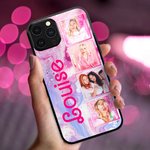 Personalized Colorful Retro Dolly Font Style Phone Case with Photos for iPhone Gift for Besties Friend or Family