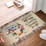 Marito e moglie in campeggio, partner per la vita, regalo di anniversario con tappetino per porta personalizzato