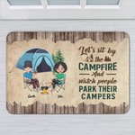 Personalized Let's Sit by the Campfire and Watch People Park Their Campers Door Mat Valentine's Day Gift
