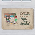 Personalisierte romantische Camping Trip Erinnerungen Türmatte Jahrestag Geburtstag Geschenk für Ehepaar