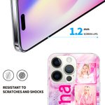 Personalized Colorful Retro Dolly Font Style Phone Case with Photos for iPhone Gift for Besties Friend or Family