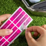 Personalized Set of 16 Multi-colour Waterproof Vinyl Stickers Golf Tennis Badminton Club Labels with Name and Number Gift for Golf Lovers