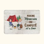 Personalized Making Memories Cozy tent camping at a Time Door Mat Valentine's Day Gift